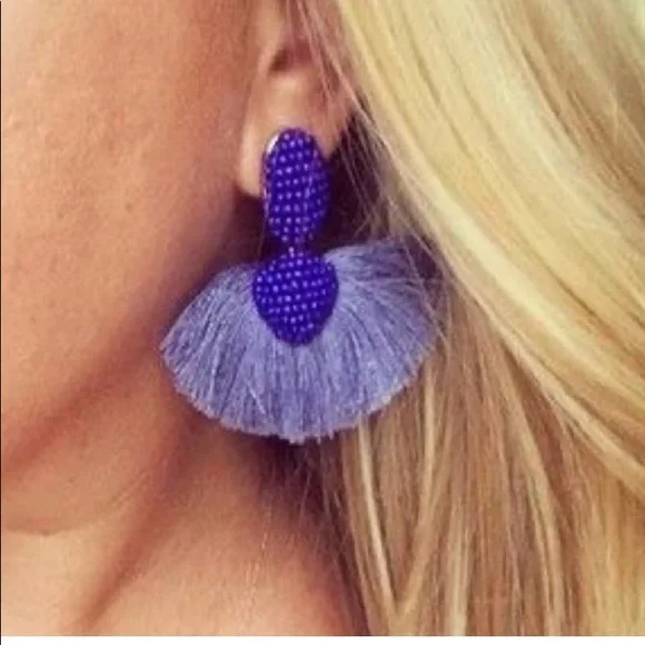 Stella & Dot | [Limited Edition]Vivid Beaded Blue Fringe Ashton Earrings… - Picture 9 of 10